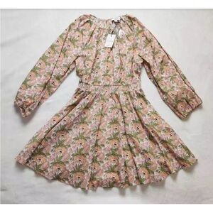 J Crew Floral Print Dress in Orange and Green